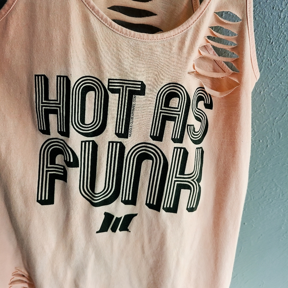 Distressed athletic tank